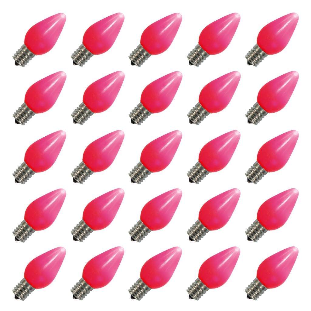 0.96 watt 130 volt C7 Candelabra Screw Pink LED (25 Pack) 1
