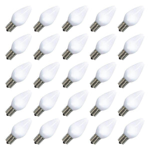 0.96 watt 130 volt C7 Candelabra Screw Pure White LED (25 Pack) 1