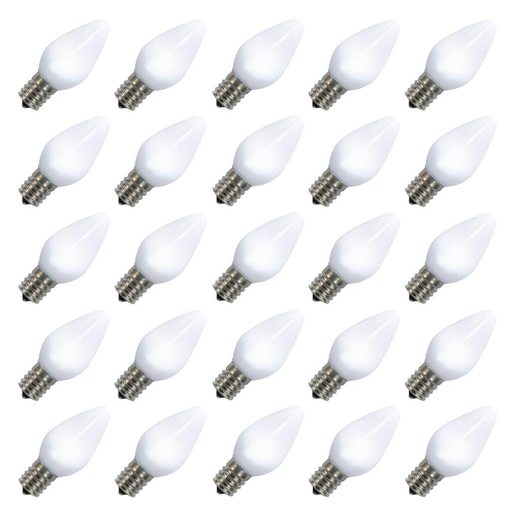 0.96 watt 130 volt C7 Candelabra Screw Pure White Twinkle LED (25 Pack) 1