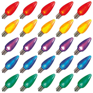 0.96 watt 130 volt C9 Intermediate Screw Multi-Color Twinkle LED (25 pack) 1