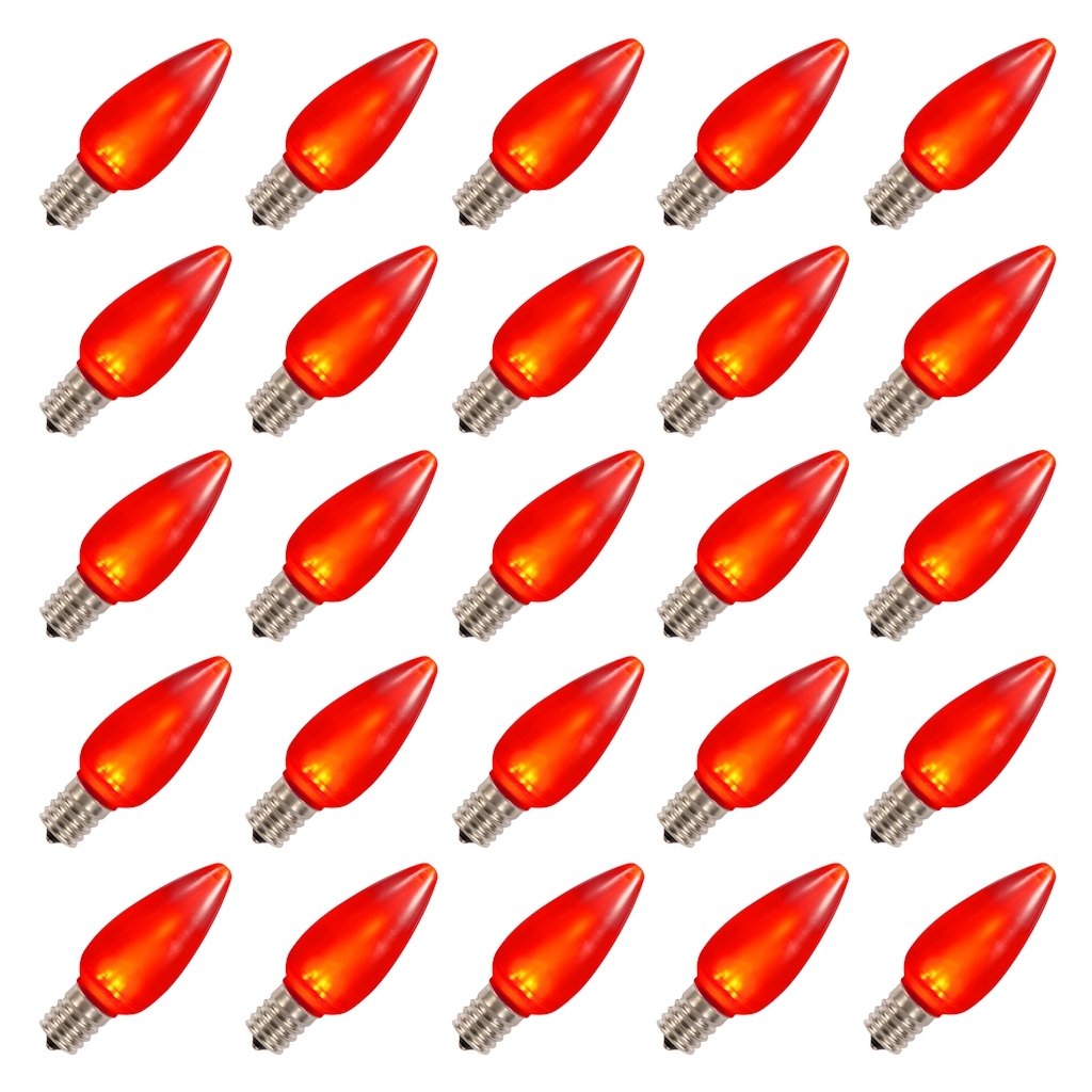 0.96 watt 130 volt C9 Intermediate Screw Red LED (25 pack) 1
