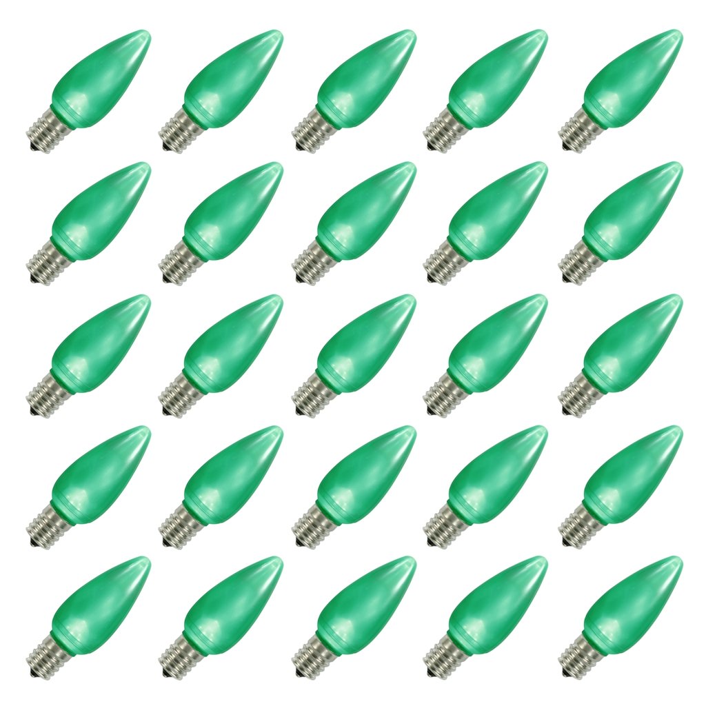 0.96 watt 130 volt C9 Intermediate Screw Base Green LED (25 pack) 1