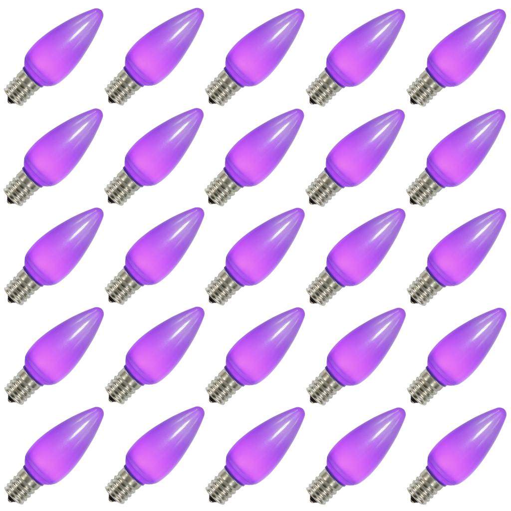 0.96 watt 130 volt C9 Intermediate Screw Purple LED (25 pack) 1
