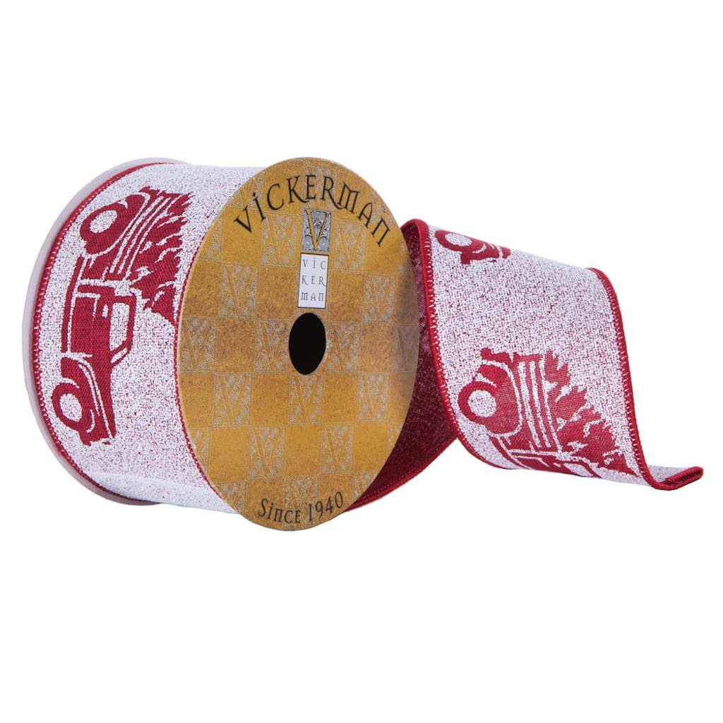 2.5"x30' Red Christmas Tree Truck Ribbon 1