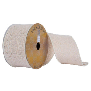 2.5"x30' Cream Chunky Knit Ribbon 1