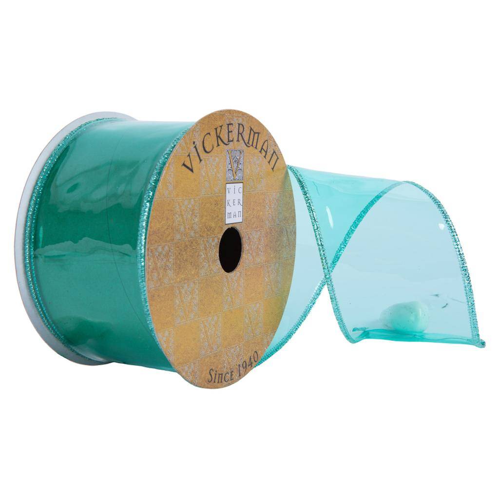 2.5"x30' Teal Transparent PVC Ribbon 1