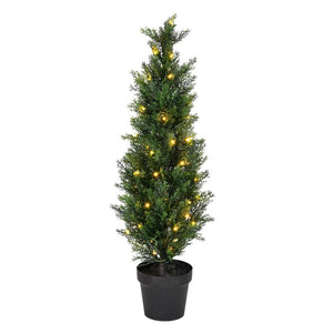 3' Artificial Green Cedar Tree in Black Plastic Pot 1