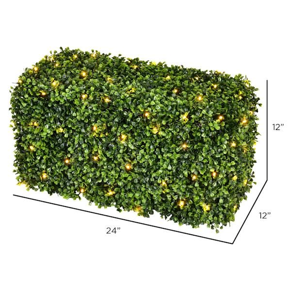 24" x 12" x 12" Green Artificial Boxwood Hedge 2