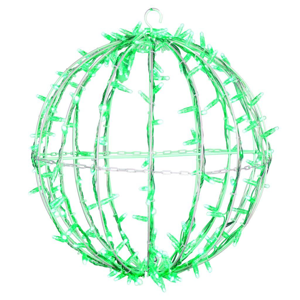 180 Light 20" Transparent Cable White Powder Coated Frame Green Jumbo LED Sphere 1