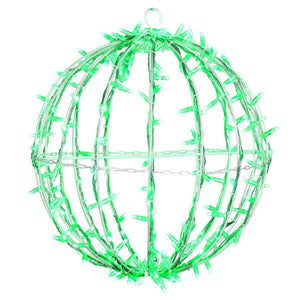 180 Light 20" Transparent Cable White Powder Coated Frame Green Jumbo LED Sphere 1