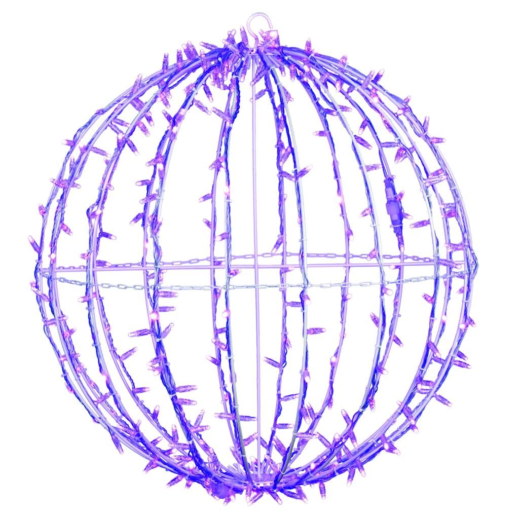 324 Light 30" Transparent Cable White Powder Coated Frame Purple Jumbo LED Sphere 1