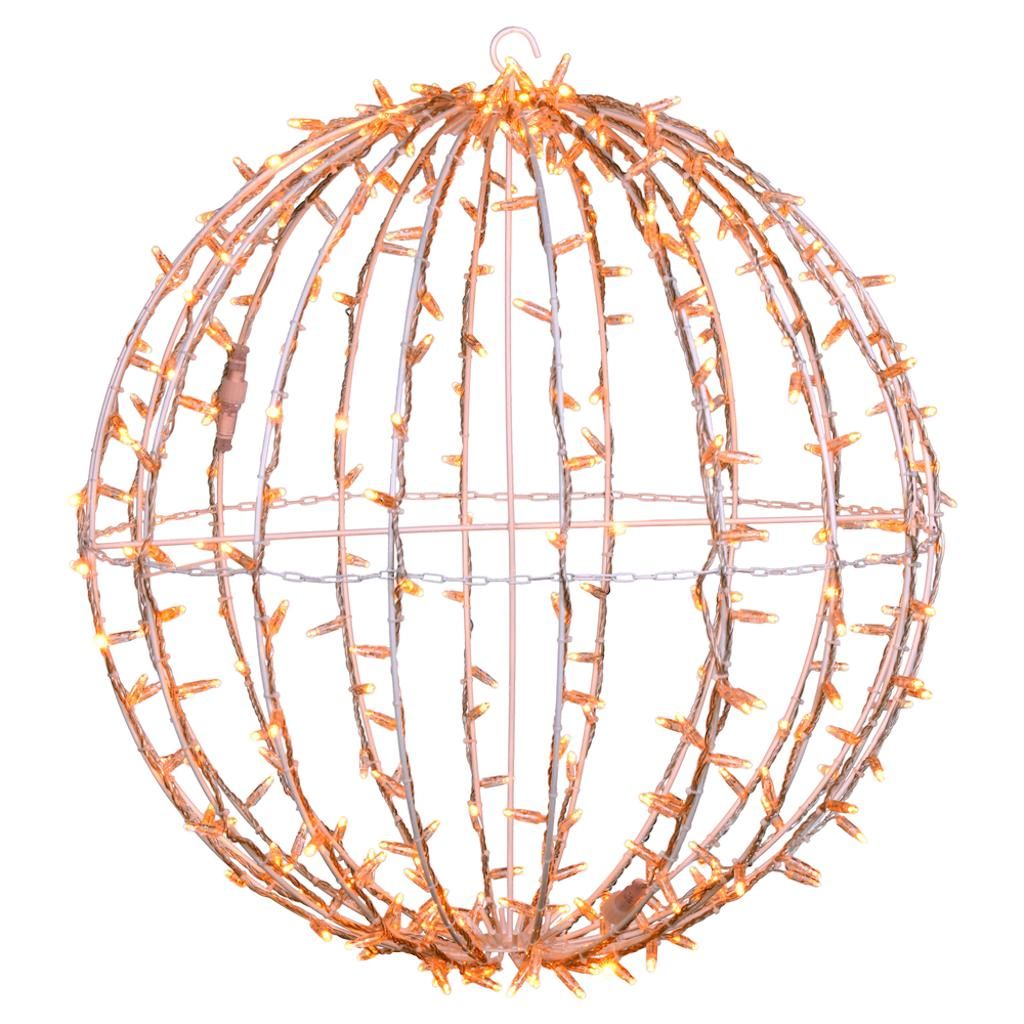 324 Light 30" Transparent Cable White Powder Coated Frame Yellow Jumbo LED Sphere 1