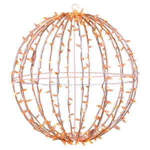 324 Light 30" Transparent Cable White Powder Coated Frame Yellow Jumbo LED Sphere 1