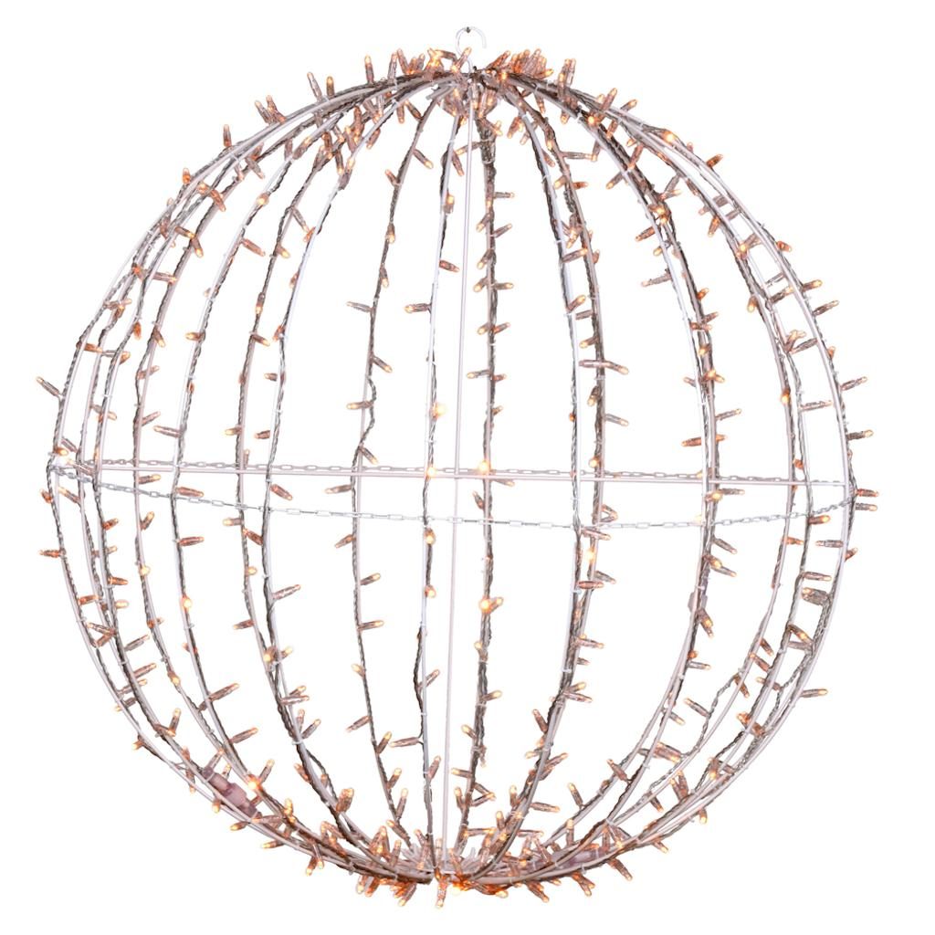480 Light 40" Transparent Cable White Powder Coated Frame Yellow Jumbo LED Sphere 1