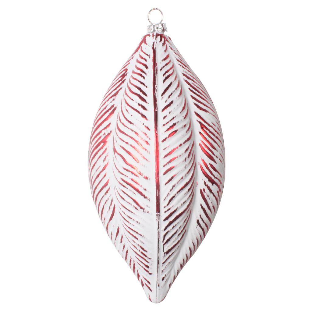 6" Red Brushed Feather Drop Style Christmas Ornament (3 Pack) 1