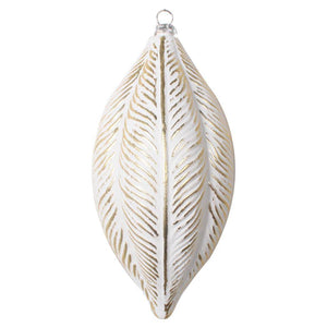 6" Gold Brushed Feather Drop Style Christmas Ornament (3 Pack) 1