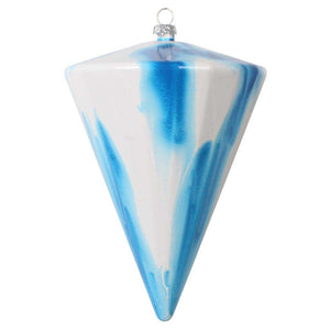 6" Blue/White Marble Cone Christmas Ornament (3 Pack) 1