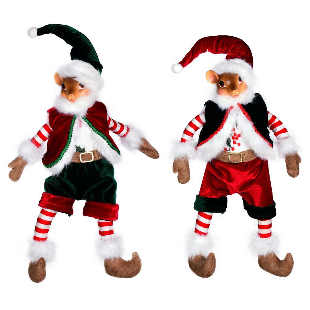 14" Holly Jolly Mouse Doll 1