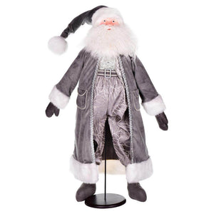 36" Silver Sleigh Bells Santa Doll Stand 1