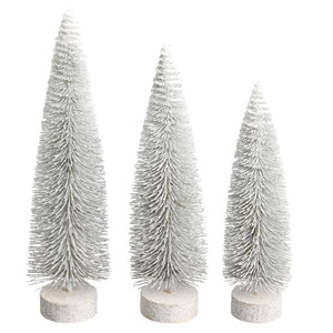 12"/14"/16" White Oval Pine Artificial Christmas Tree (3 Pack) 1
