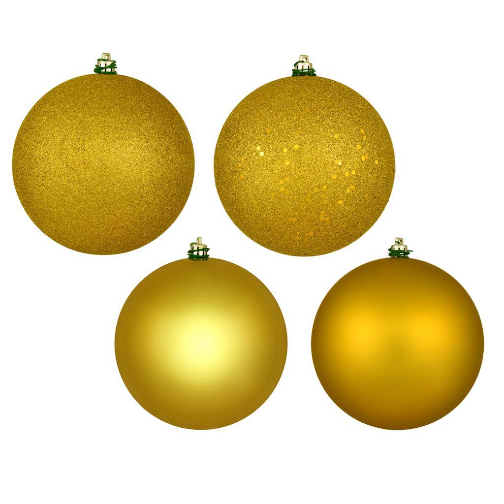 12" Medallion  4 Finish Ball Christmas Ornament (4 Pack) 1