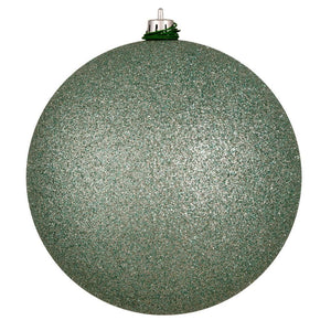 4" Gray Mint Glitter Ball Christmas Ornament (6 Pack) 1