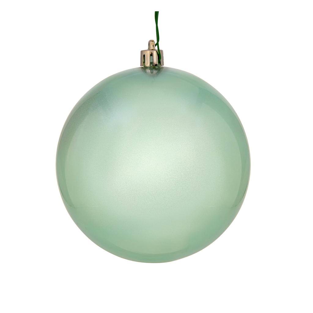 8" Gray Mint Candy Ball Christmas Ornament 1