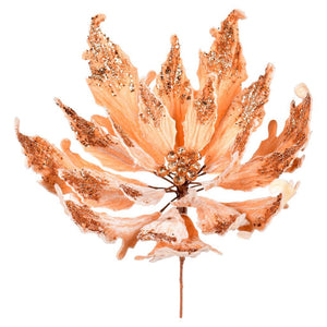 16" x 22" Gold Velvet Sequin Poinsettia 1