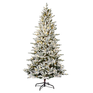 10' x 66" Flocked Ellis Pine Unlit Artificial Christmas Tree 1