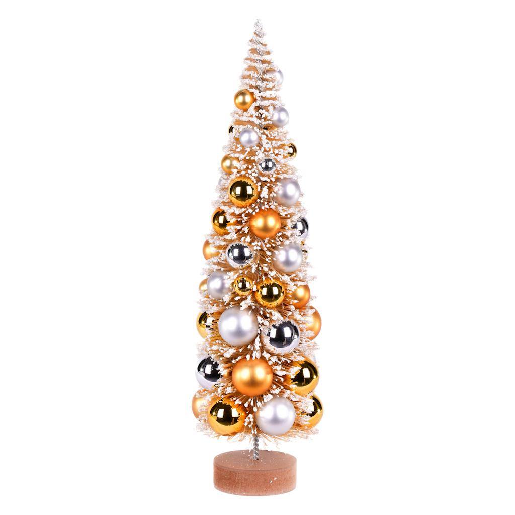 18" Frosted Gold Pine Artificial Christmas Tree 1