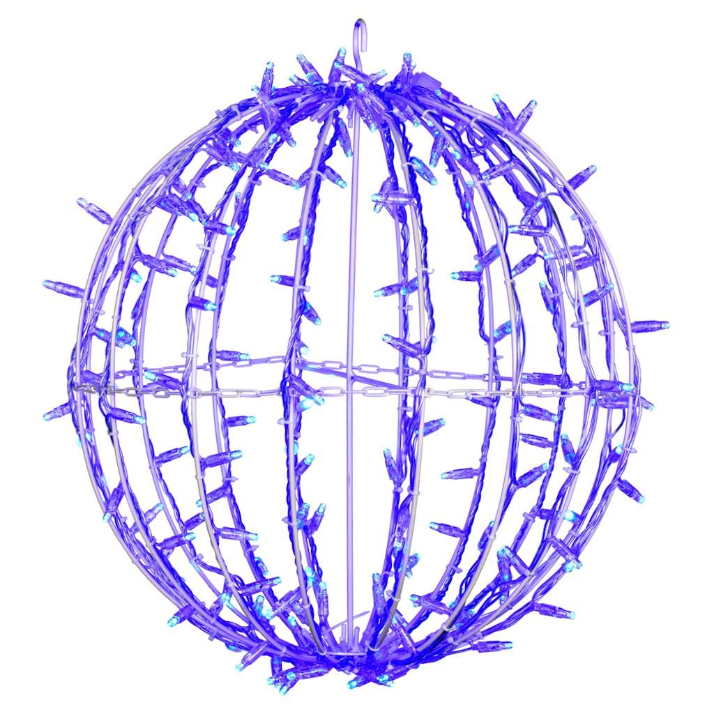 180 Light 20" Transparent Wire White Powder Coated Frame Blue Twinkle Jumbo Led Sphere 1