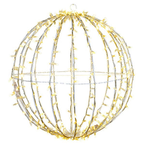 324 Light 30" Transparent Wire White Powder Coated Frame Warm White Twinkle Jumbo Led Sphere 1