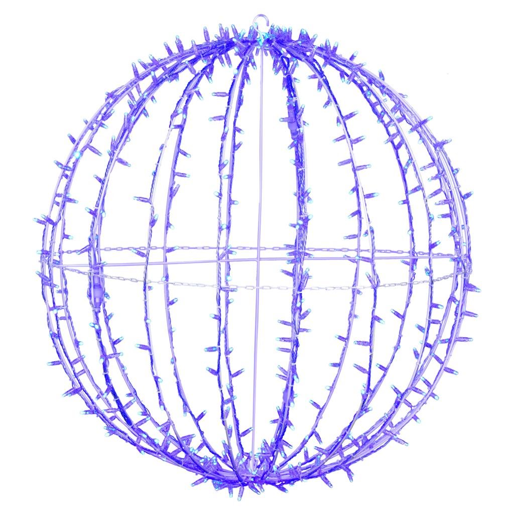 480 Light 40" Transparent Wire White Powder Coated Frame Blue Twinkle Jumbo Led Sphere 1