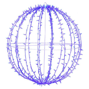 480 Light 40" Transparent Wire White Powder Coated Frame Blue Twinkle Jumbo Led Sphere 1