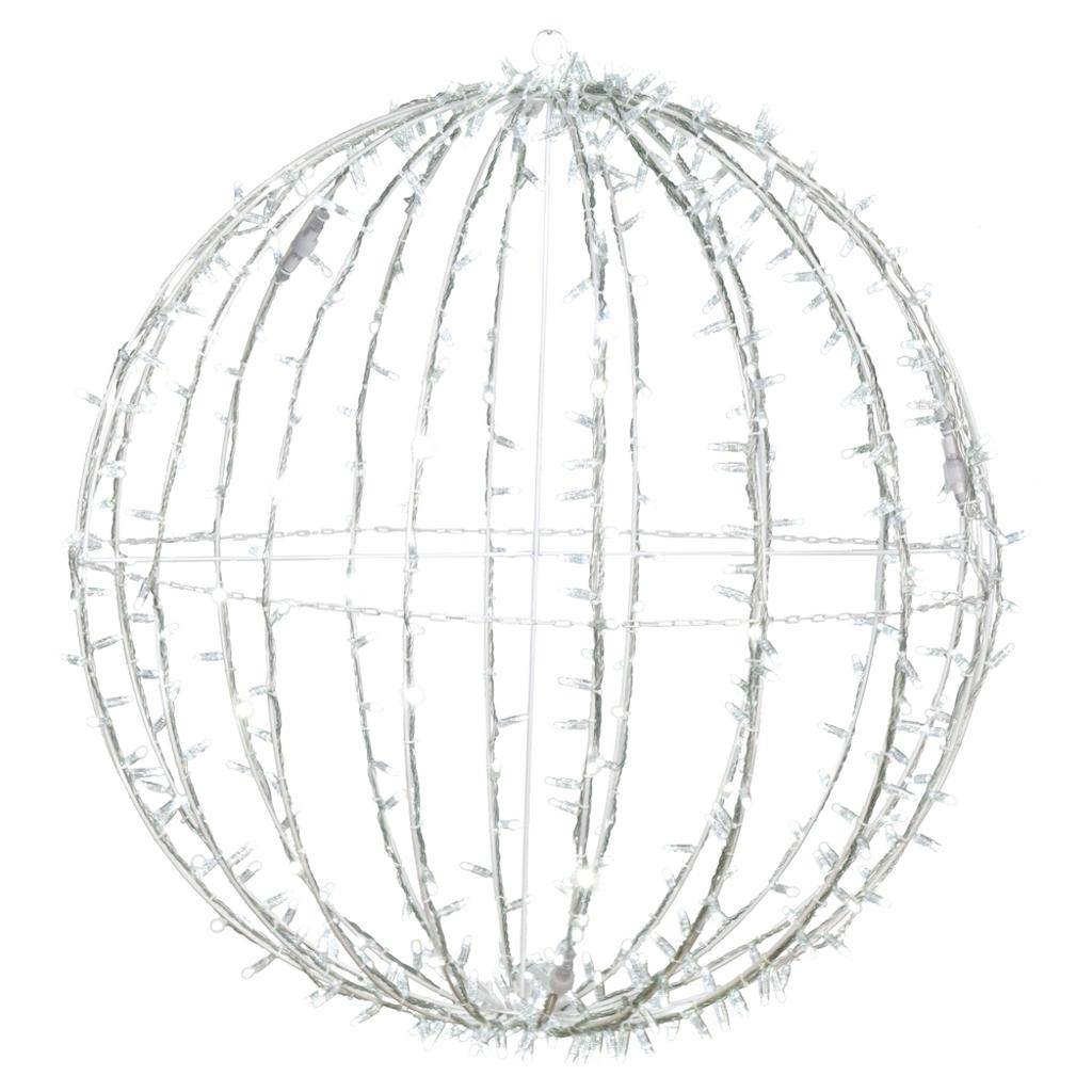 480 Light 40" Transparent Wire White Powder Coated Frame Cool White Twinkle Jumbo Led Sphere 1
