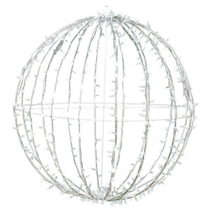 480 Light 40" Transparent Wire White Powder Coated Frame Cool White Twinkle Jumbo Led Sphere 1
