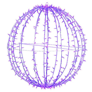 480 Light 40" Transparent Wire White Powder Coated Frame Purple Twinkle Jumbo Led Sphere 1