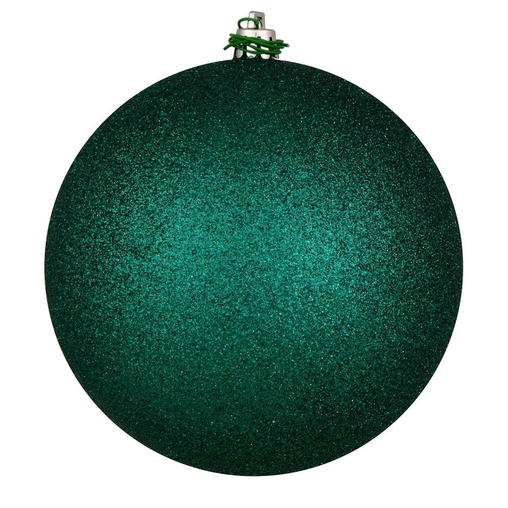 4.8" Dark Teal Glitter Ball Christmas Ornament (4 Pack) 1