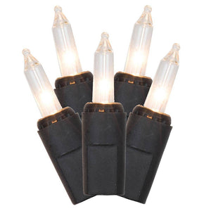 50 Light 37.5' Black Wire Warm White LED Miniature String with 6" Spacing 1