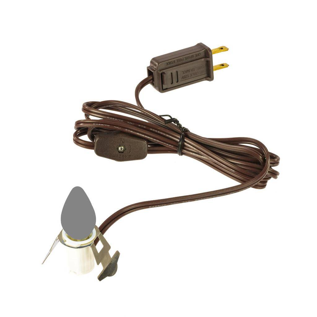 6' Switched Pinch Clip C7 Socket XTW 20 Gauge Brown Wire Socket (2 Pack) 1