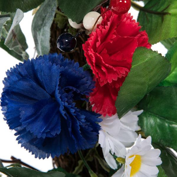 22" Artificial Red/White/Blue Patriot Floral Christmas Wreath 2