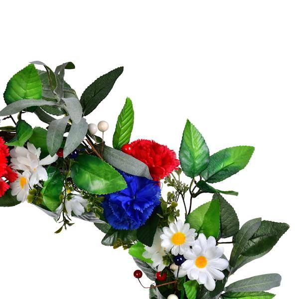 22" Artificial Red/White/Blue Patriot Floral Christmas Wreath 3