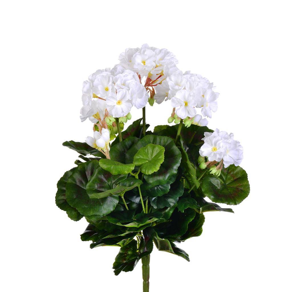 15.25" Artificial White Geranium Bush 1
