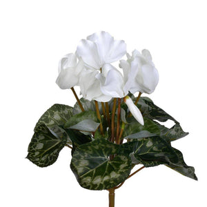 11" Artificial White Cyclamen Bush 1