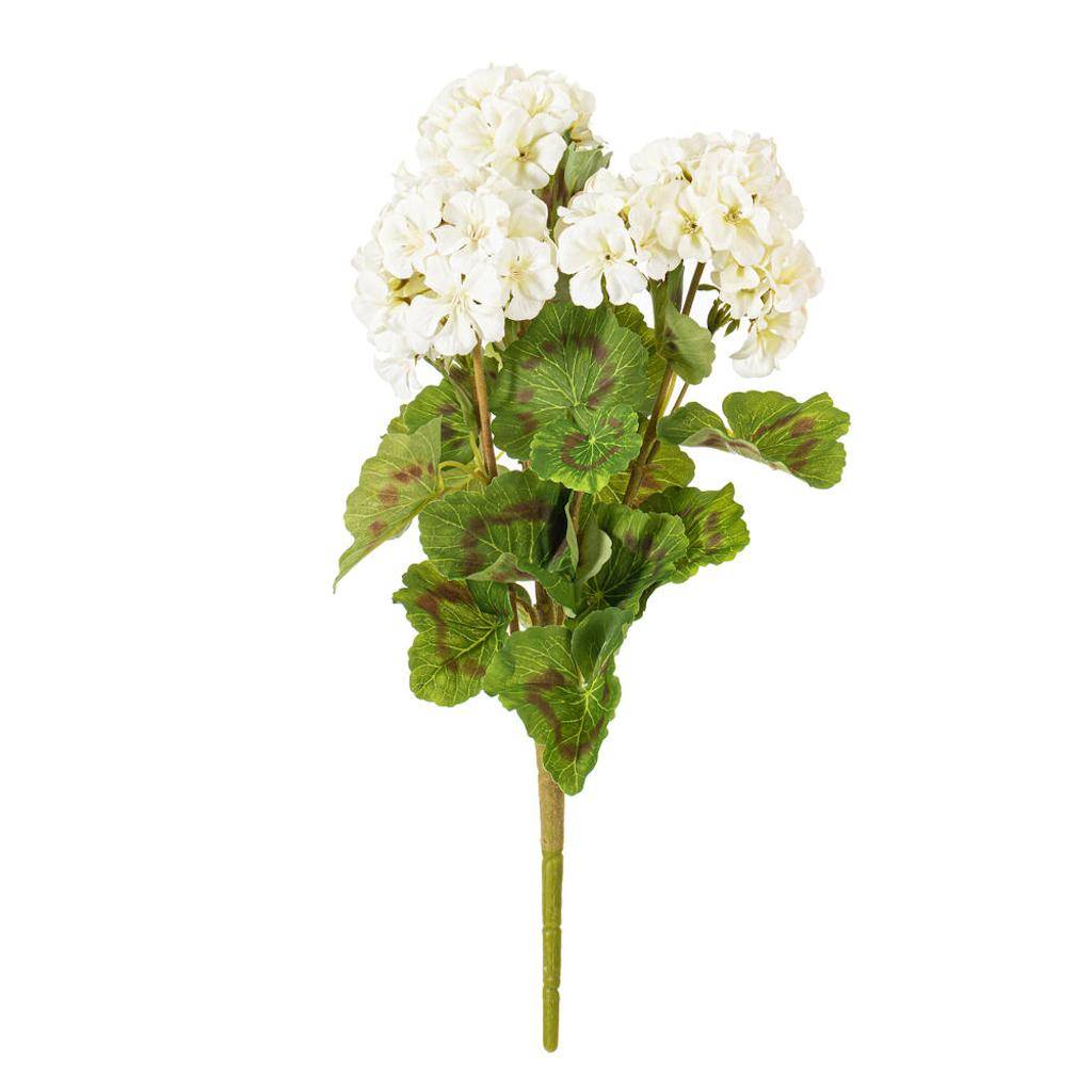 18" Artificial White Geranium Bush (4 Pack) 1