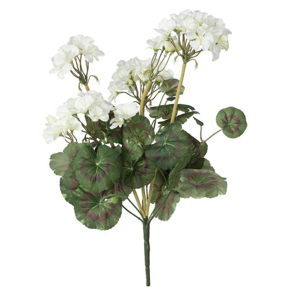 20" Artificial White Geranium Bush (4 Pack) 1