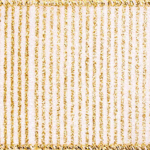 2.5" x 10Yd White/ Gold Stripes Ribbon 2