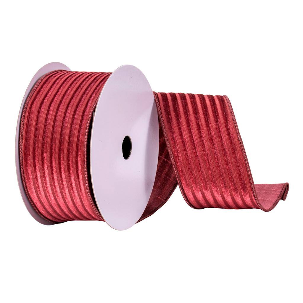 2.5" x 10Yd Mauve Mesh / Velvet Ribbon 1