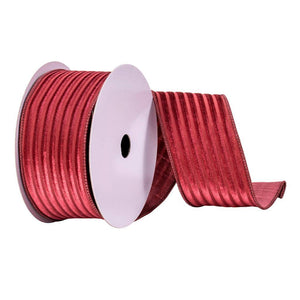 2.5" x 10Yd Mauve Mesh / Velvet Ribbon 1