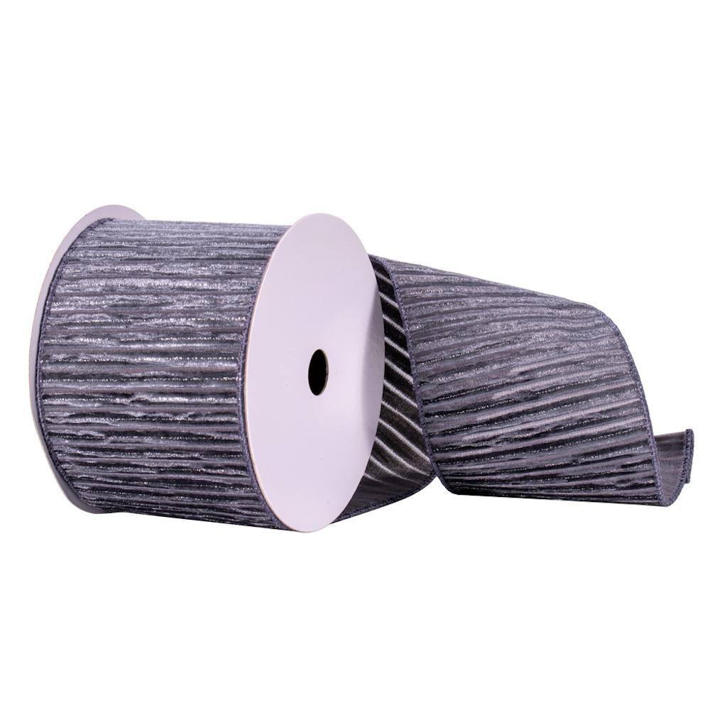 4" x 10yd Pewter Ribbon 1